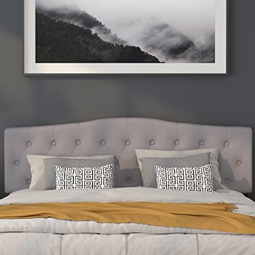 Flash Furniture Cambridge Tufted Upholstered King Size Headboard in Light Gray Fabric