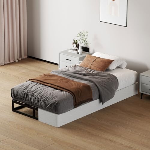 7 Inch Twin Box Spring - Metal Frame Mattress Foundation Memory Foam Basics Bed Base Heavy Duty Box Springs No Noise, 3000lbs Max Weight Capacity