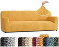PAULATO Premium Stretch Couch Covers for Sofa - Sofa Chair Cover Washable, Dogs & Pets Friendly - Elastic Polyester Loveseat Slipcovers - Non-Slip Love Seat Couch Covers - Mango (86"-120" Wide)