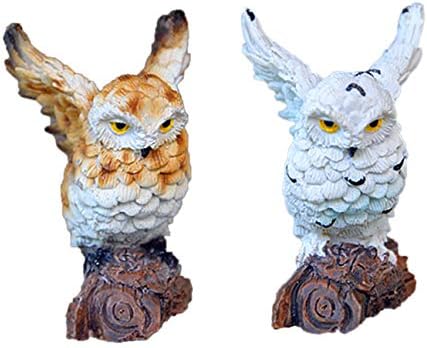 5 Pieces Owls Fairy Garden Miniature Ornaments Mini Animals Resin Figurines for Moss Landscape Bonsai Crafts Home Decor