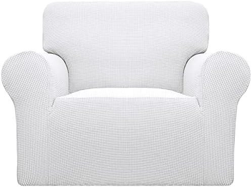 Easy-Going Stretch Oversized Chair Slipcover with Arm Washable Snow White