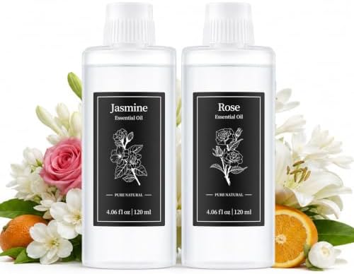 2x120ml/4.06 fl oz Essential Oil for Diffusers M60 (Jasmine+Rose)