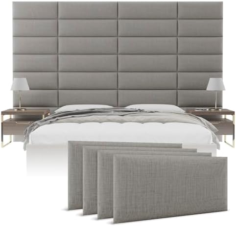 Vänt Wall Mounted Headboard Panels, Queen/Full, Weave Moondust Grey