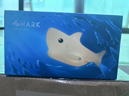 LOVERUIS Shark Night Light for Children, 7 Color Changing LED Portable Touch Baby Lamp, USB Rechargeable Silicone Animal Night Light for Children, Kindergarten, Toddlers (Shark)