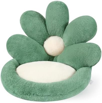 Ditucu Flower Shape Chair Pillow Cute Seat Cushion 21 inch Comfy Lazy Sofa Floor Pillows Dorm Seating for Bedroom Decor Green