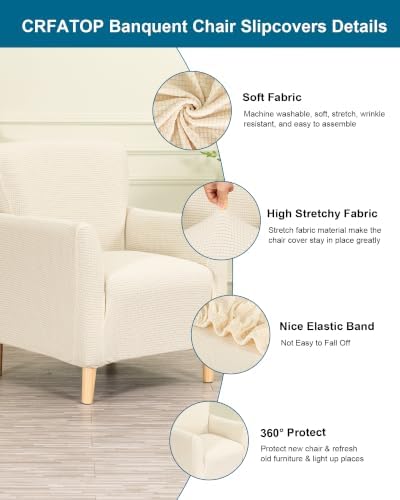 CRFATOP Accent Chair Cover,Stretch Armchair Slipcover for Living Room,Beige