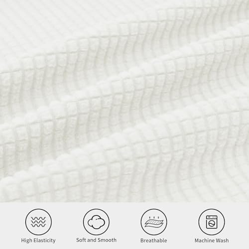 Easy-Going Stretch Soft Sectional Corner Sofa Couch Slipcover Cream