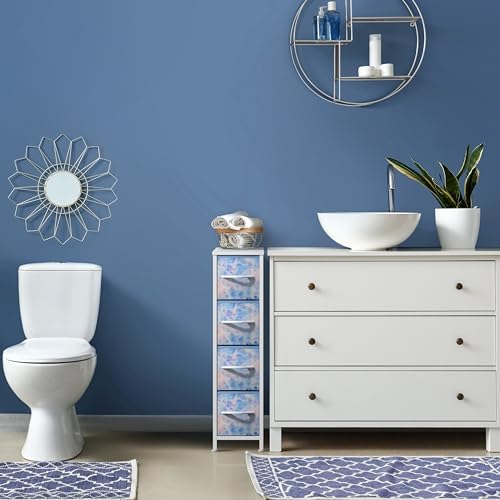 Sorbus 4-Drawer Narrow Dresser for Bedroom (Pastel Tie-dye)