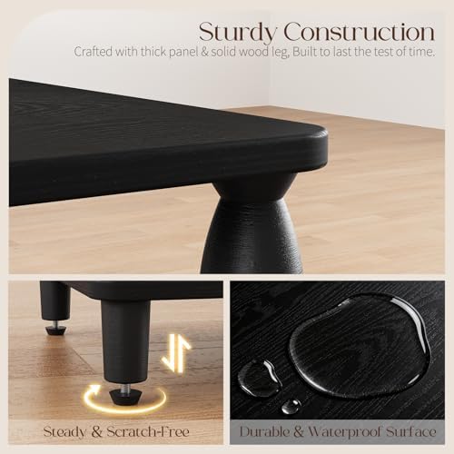 Yoobure Small Side Table - Black End Tables Living Room with Spindle Legs