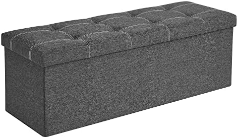 SONGMICS Ottoman Storage Bench, 35 Gal. Folding Chest, Holds 660 lb