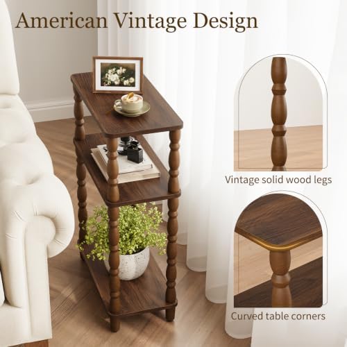 Yoobure Narrow Side Table - Small End Table with Storage, Skinny End Tables