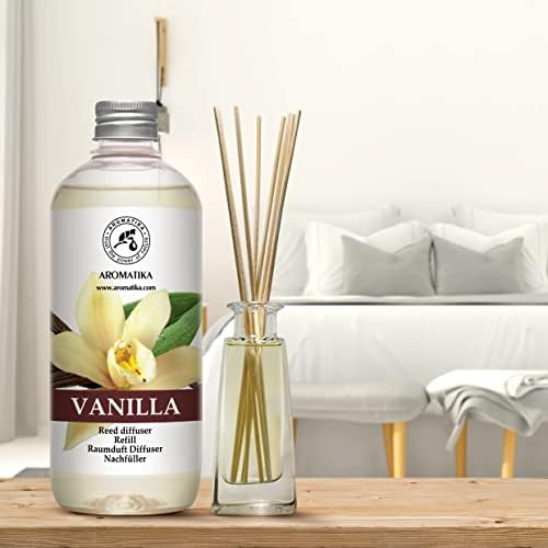 Vanilla Reed Diffuser Refill with Natural Vanilla Essential Oil – 17 Fl Oz – Fresh, Long-Lasting Fragrance for Aromatherapy, Home, Office & Spa