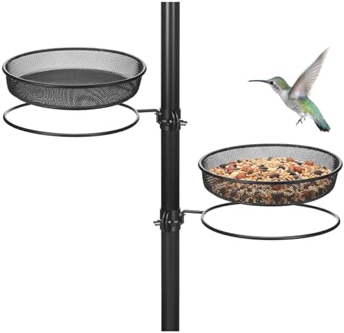 LemonRoad 2 Pack Mesh Trays Seed Trays for 1" Bird Feeder Poles