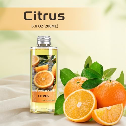 STRN Reed Diffuser Oil Refill, Citrus Scented Diffuser with Stick 6.8 Fl Oz