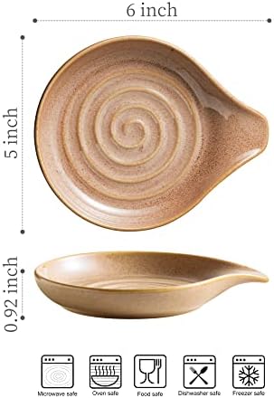 Spoon Holder, Porcelain Cooking Spoon Rest for Stove Top, Large Utensil Rest for Spoons, Ladles, Tongs, Spatula or Kitchen Counter Farmhouse Cooking, Coffee Bar Accessories, 5 Inches (Brown)
