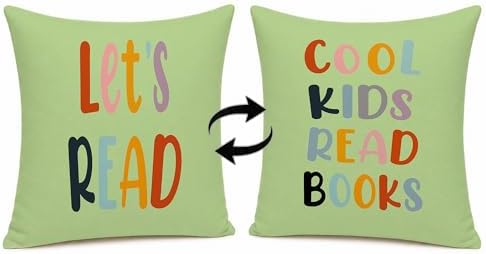 Rusenbao Kids Classroom Reading Corner Decor Throw Pillows Cover 18 x 18