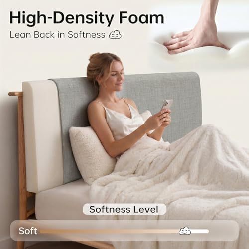 ENITYA Upholstered Headboard Pillow Queen,Bed Frame Mount,High Density Foam