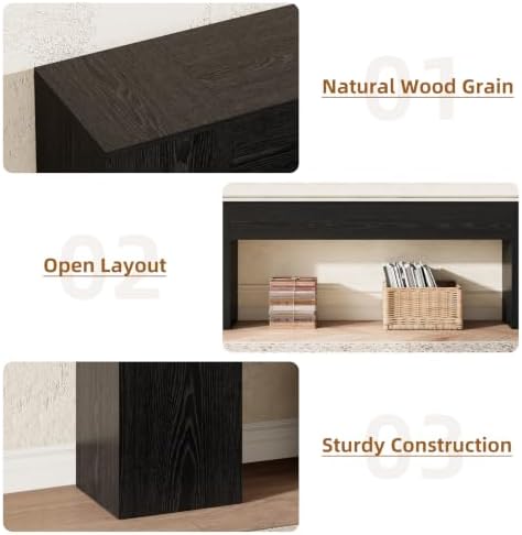 Epecoya Console Tables for Entry Way, Black Sofa Table 94.5-Inch