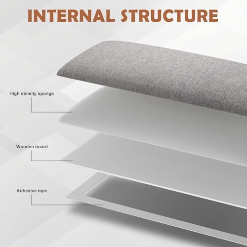 IFNOW Wall Mounted Headboard, Peel and Stick Panels, Medium Gray, Queen