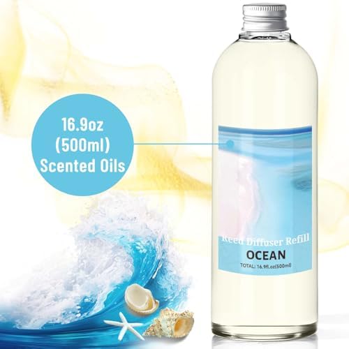STRN Ocean Reed Diffuser Oil Refill, Scented Diffuser with Stick 500ML