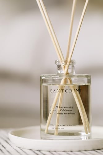 Brooklyn Candle Studio Luxury Santorini Reed Diffuser, 8 Rattan Reeds
