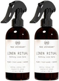 Muse Apothecary Linen Ritual - Aromatic, Soothing, and Relaxing Linen Mist, Laundry and Fabric Spray - Infused with Aromatherapy Essential Oils - 4 oz, Bergamot + French Lavender + Sandalwood, 2 Pack