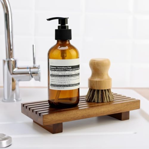 Acacia Wood Riser for Bathroom Counter Tray Decor Kitchen Sink Soap Dish