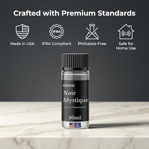 Noir Mystique Hotel Scent Diffuser Oil, Rose Bergamot Musk Blend, 50 mL