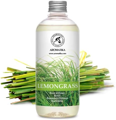 Lemongrass Reed Diffuser Refill, Natural Essential Lemongrass Oil 17 Fl Oz - Fresh & Long Lasting Fragrance - Reed Diffuser Oil Refill for Aromatherapy - Home - Office - Restaurant