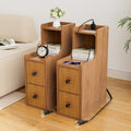 Narrow End Table Set of 2 with Charging Station