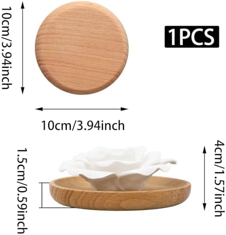 Flower Rose Ceramic Essential Oil Mini Diffuser, Wooden Pallet