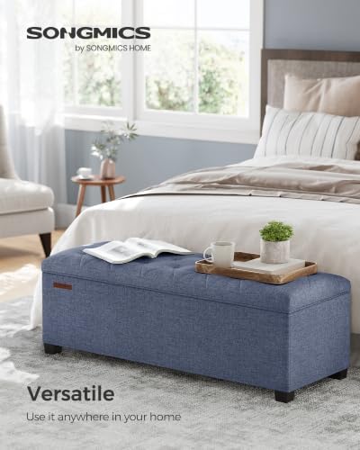SONGMICS Storage Ottoman Bench, Foot Rest with Legs, Load up to 661.4 lb