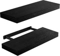 Amada 15 Inch Floating Shelves with Invisible Brackets, Set of 2, Black