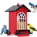 Gbekery Squirrel Proof Bird Feeders, 5LB Capacity, Weight-Activated, Red