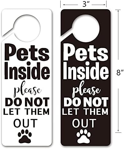 FOUR ORANGUTANS Pets Inside Please Do Not Let Them Out FunnyDoor Hanger Sign, 2 Pack(Double Sided) Please Do Not Disturb, Funny Pet House Decoration, Ideal for Pet Lover