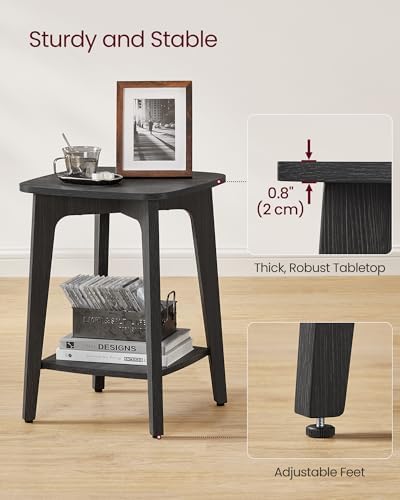 VASAGLE Side Table, 2-Tier Small Square End Table, Nightstand