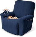 KEKUOU Recliner Chair Covers, 1-Piece Lazy Boy Recliner Covers, Navy Blue