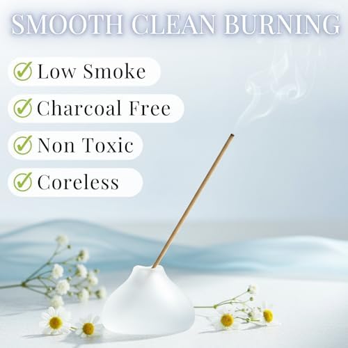 Air Sabon Luxury Japanese Incense Sticks 60sticks Jasmine Rose Musk Coreless Low Smoke Natural Charcoal Free Non Toxic Aromatherapy Meditation Calming Stress Relief Relaxation Yoga TOMORI