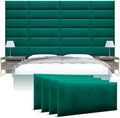 Vänt Wall Mounted Headboard Panels, Queen/Full, Velvet Emerald Green