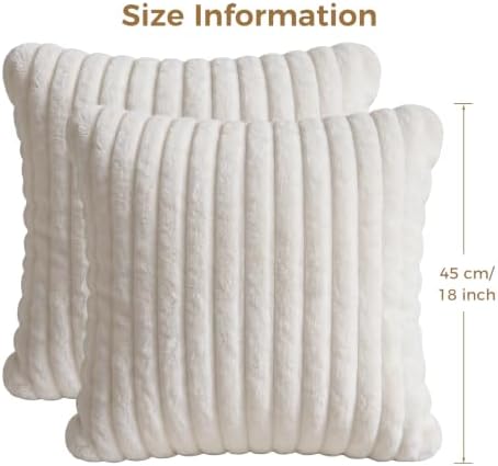 2 Pack 18"x18" Corduroy Decorative Throw Pillow with Inserts