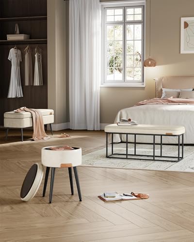 VASAGLE Storage Ottoman Bench for Entryway, PU Leather, Loads 660 lb