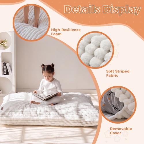 MAXYOYO 3 in 1 Kids Bean Bag Chair, Comfy Floor Sofa with Removed Cover