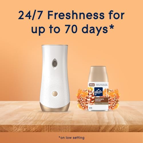 Glade Automatic Spray Refill, Air Freshener for Home and Bathroom, Cashmere Woods, 6.2 Oz, 2 Count