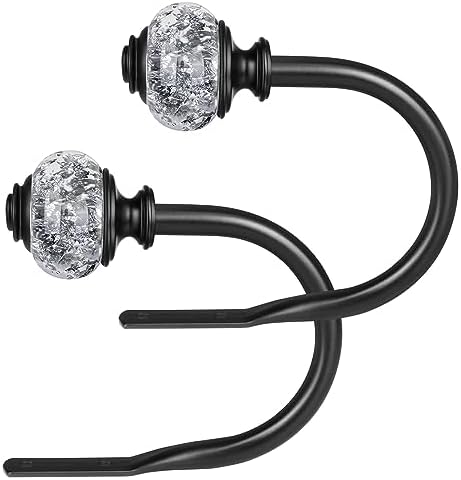 USFOOK Black Curtain Holdbacks, Decorative Drapery Tiebacks, 2 Pack/1 Pair
