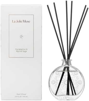 LA JOLIE MUSE Eucalyptus Sage Reed Diffuser, Scented Room Diffuser for Home