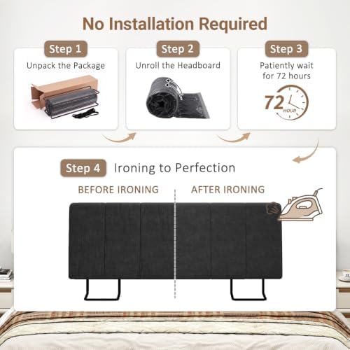 Full Size Headboard Only-No Assembly Required, Black