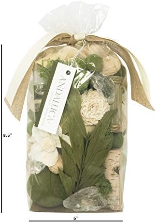 ANDALUCA Gardens of Bali Scented Potpourri | Made in California | Large 20 oz Bag + Fragrance Vial | Scents of Crushed Jasmine Leaves, Tangelo Peel and Lily