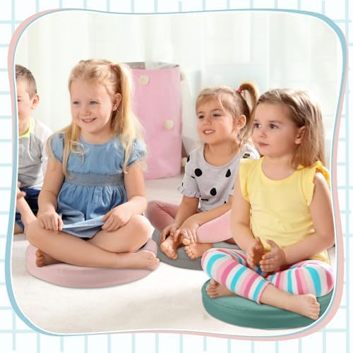 Juexica 8 Pcs Floor Cushions Kids, Light Morandi, 13.8 x 13.8 x 2 Inch