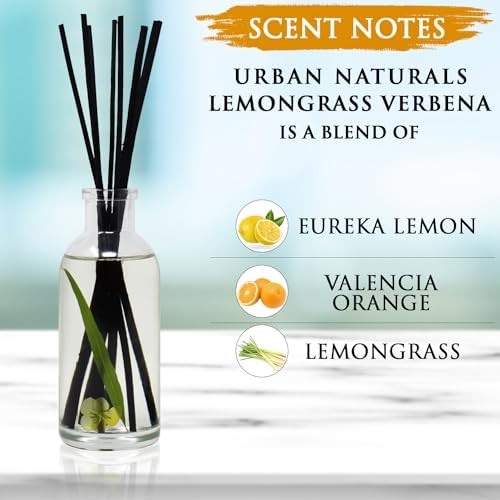 Urban Naturals Reed Diffuser Set, Lemongrass Verbena - Bathroom Shelf Décor