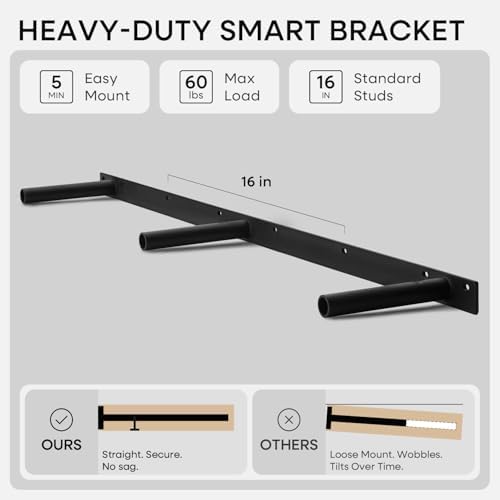 Homeforia 48 Inch Floating Shelves, High-End Solid Pine Wood, Set of 3